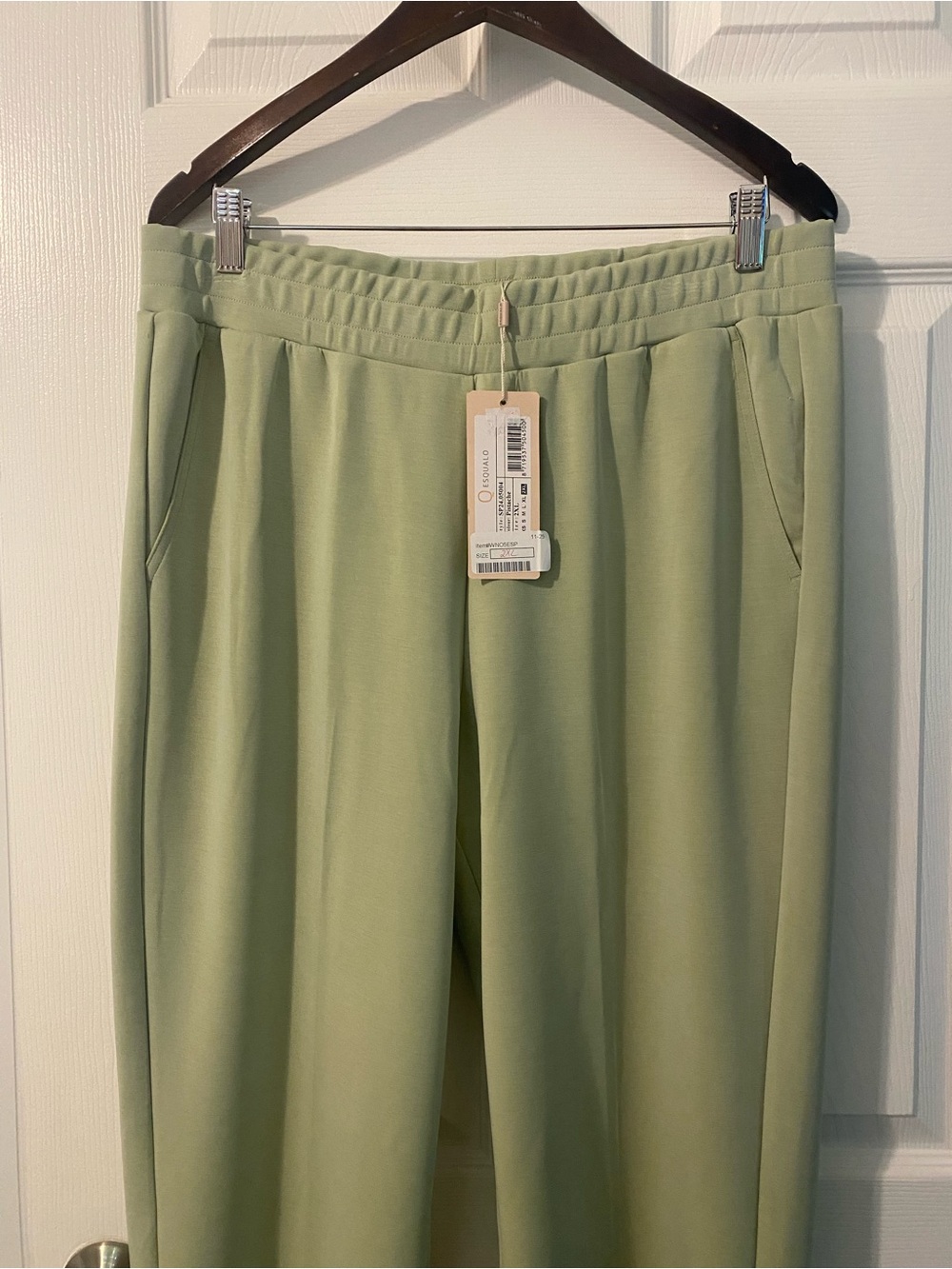 ESQUALO Sage Green Wide Leg Modal Soft Quiet Luxury Loungewear Trouser Size 2XL - Picture 6 of 16